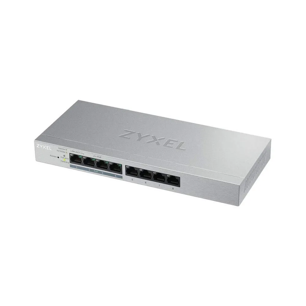 Switch zarządzalny Zyxel GS1200-8HPV2-EU0101F, Desktop, 8 x LAN 10|100|1000 Mbps, 4 x POE+ | Sklep ITnes.pl, IT for BUSINESS