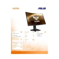 Monitor ASUS TUF Gaming VG27VQ, 27", 1920x1080 (FHD), 165Hz, zakrzywiony, VA, HDR, 1 ms, Czarny | Sklep ITnes.pl, IT for BUSINES