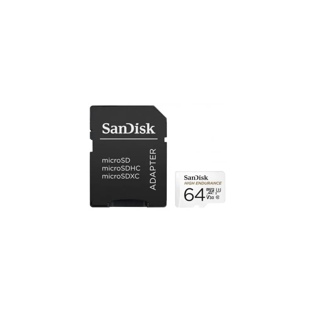 Karta pamięci SanDisk High Endurance microSDXC 64GB V30 + adapter SDSQQNR-064G-GN6IA - Biała | Sklep ITnes.pl - IT for BUSINESS