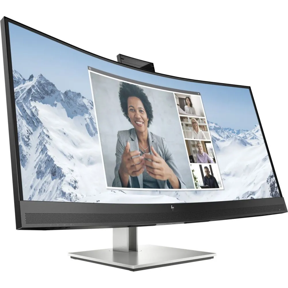 Monitor HP E34m G4 40Z26AA - 34"/3440x1440 (UWQHD)/75Hz/21:9/zakrzywiony/VA/5 ms/kamera/USB-C/Czarno-srebrny - zdjęcie