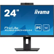 Monitor iiyama ProLite XUB2490HSUH-B1, 23,8", 1920x1080 (FHD), 60Hz, IPS, 4 ms, pivot, kamera, Czarny | Sklep ITnes.pl, IT for B