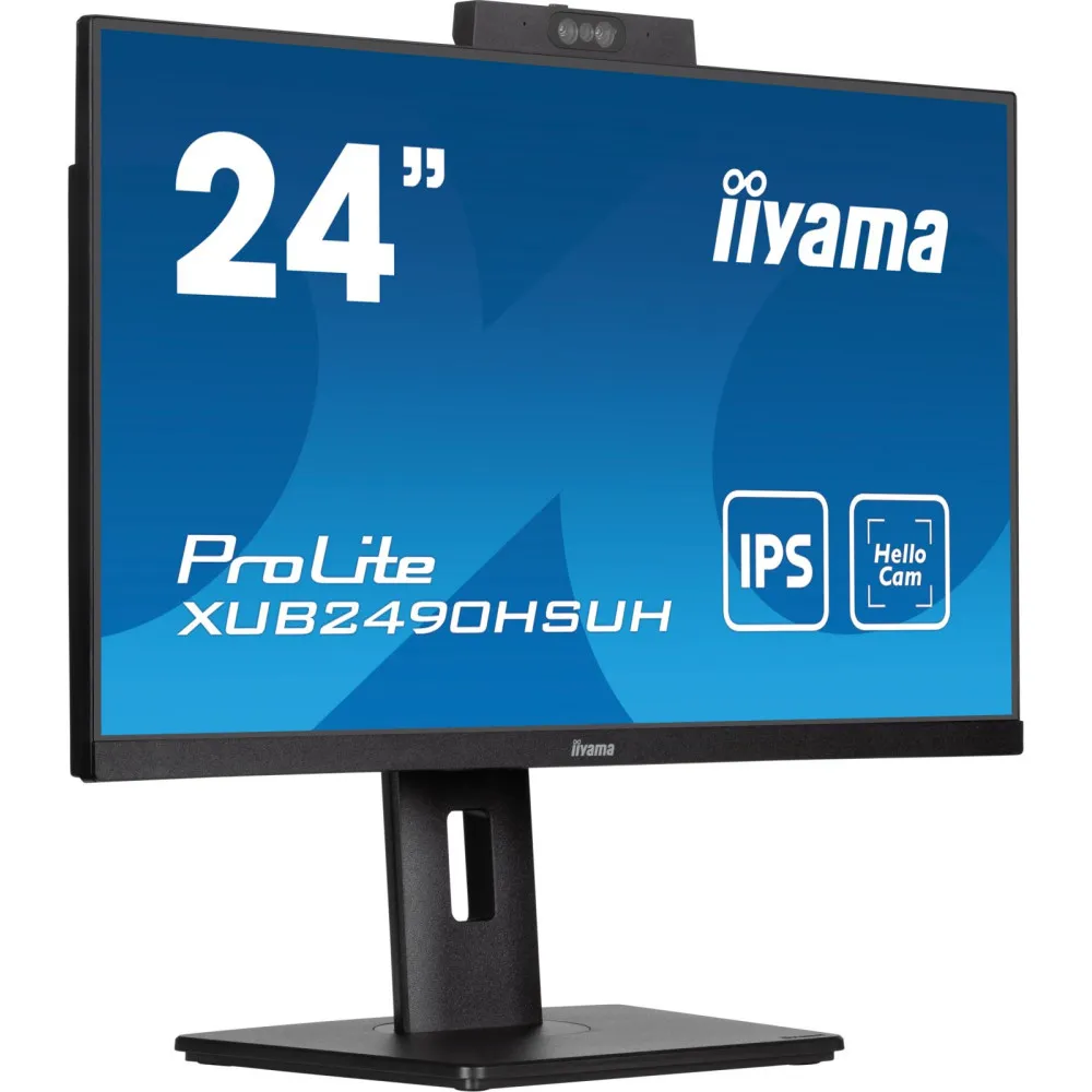 Monitor iiyama ProLite XUB2490HSUH-B1 - 23,8"/1920x1080 (Full HD)/100Hz/IPS/4 ms/pivot/kamera/Czarny - zdjęcie