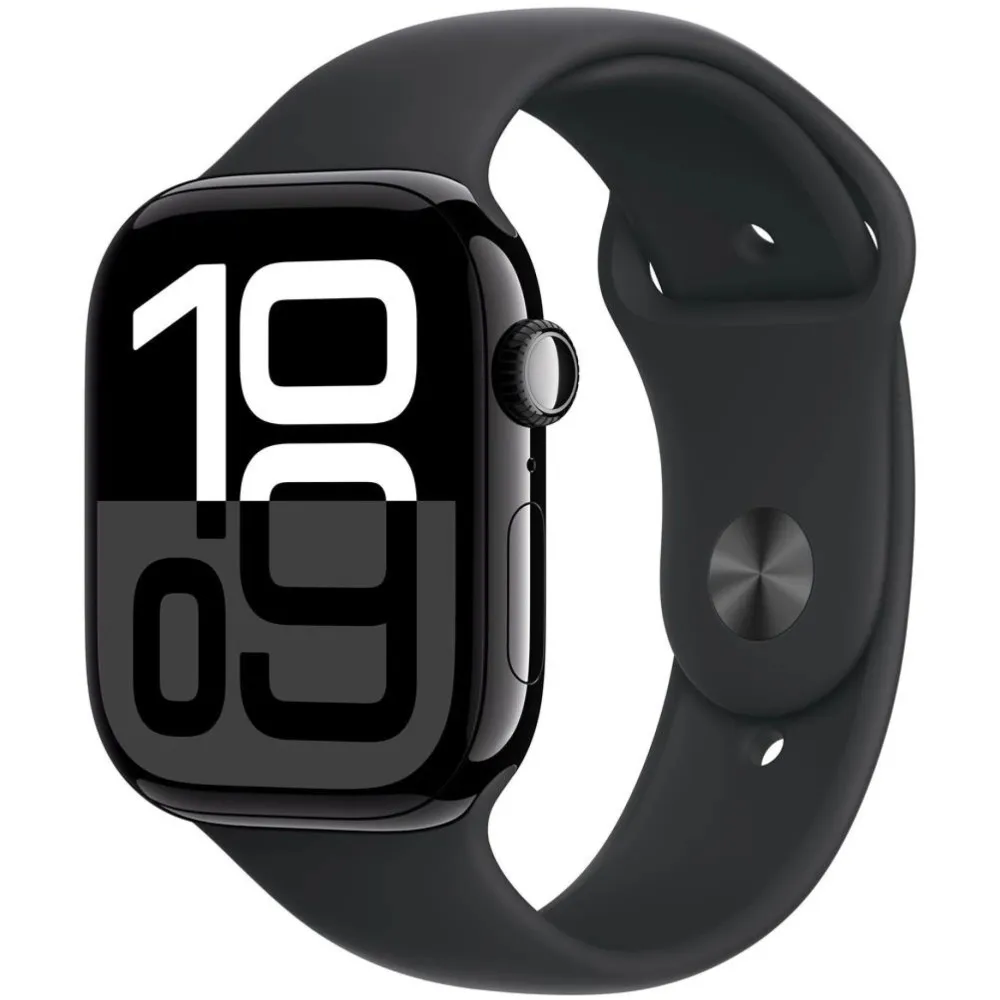 Smartwatch Apple Watch 10 MWWP3QI/A - 46 mm, GPS, aluminium w kolorze onyksu z paskiem sportowym czarnym, S|M
