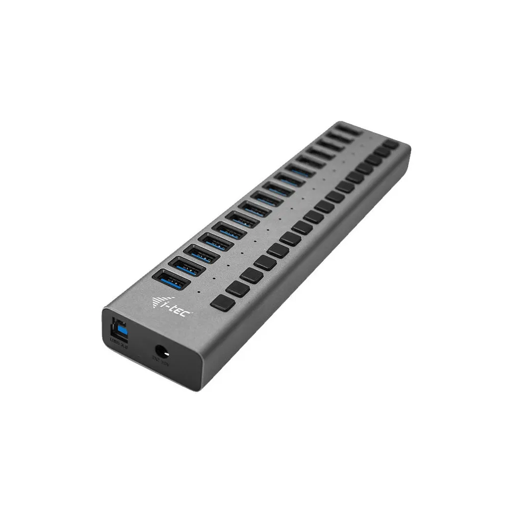 Hub i-tec USB 3.0 Charging HUB + Power Adapter 90 W U3CHARGEHUB16, 16 portów, Szary | Sklep ITnes.pl, IT for BUSINESS