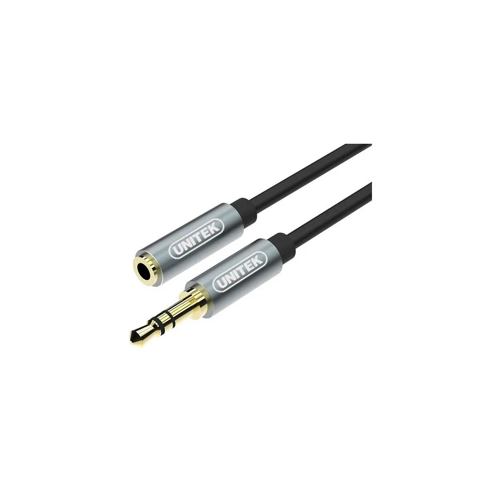 Kabel Unitek miniJack 3,5mm (M) / 3,5mm (F) Y-C932ABK, 1 m, Czarny | Sklep ITnes.pl, IT for BUSINESS