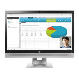 Monitor HP EliteDisplay E240c M1P00AA - 23,8"/1920x1080 (FHD)/60Hz/IPS/7 ms/pivot/kamera/Czarny (oprawa), srebrny (podstawka), czarny (pokrywa lcd)