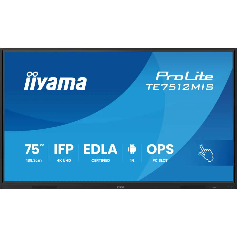 Monitor iiyama ProLite TE7512MIS-B4AG, 74,5", 3840x2160 (4K), VA, 6,5 ms, MT, Czarny | Sklep ITnes.pl, IT for BUSINESS