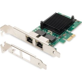 Karta sieciowa LAN Digitus DN-10132 - 2x 100|1000Mbps RJ45, PCI-E, low profile