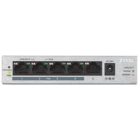 Switch niezarządzalny Zyxel GS1005HP-EU0101F - 5x 10|100|1000Mbps, 4 porty POE, budżet mocy 60W