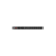 Listwa zasilająca Rack PDU Lanberg PDU-02I1908I-0200-C20-BK - 1U, 2x IEC C19, 8x IEC C13, przewód 2m IEC C20