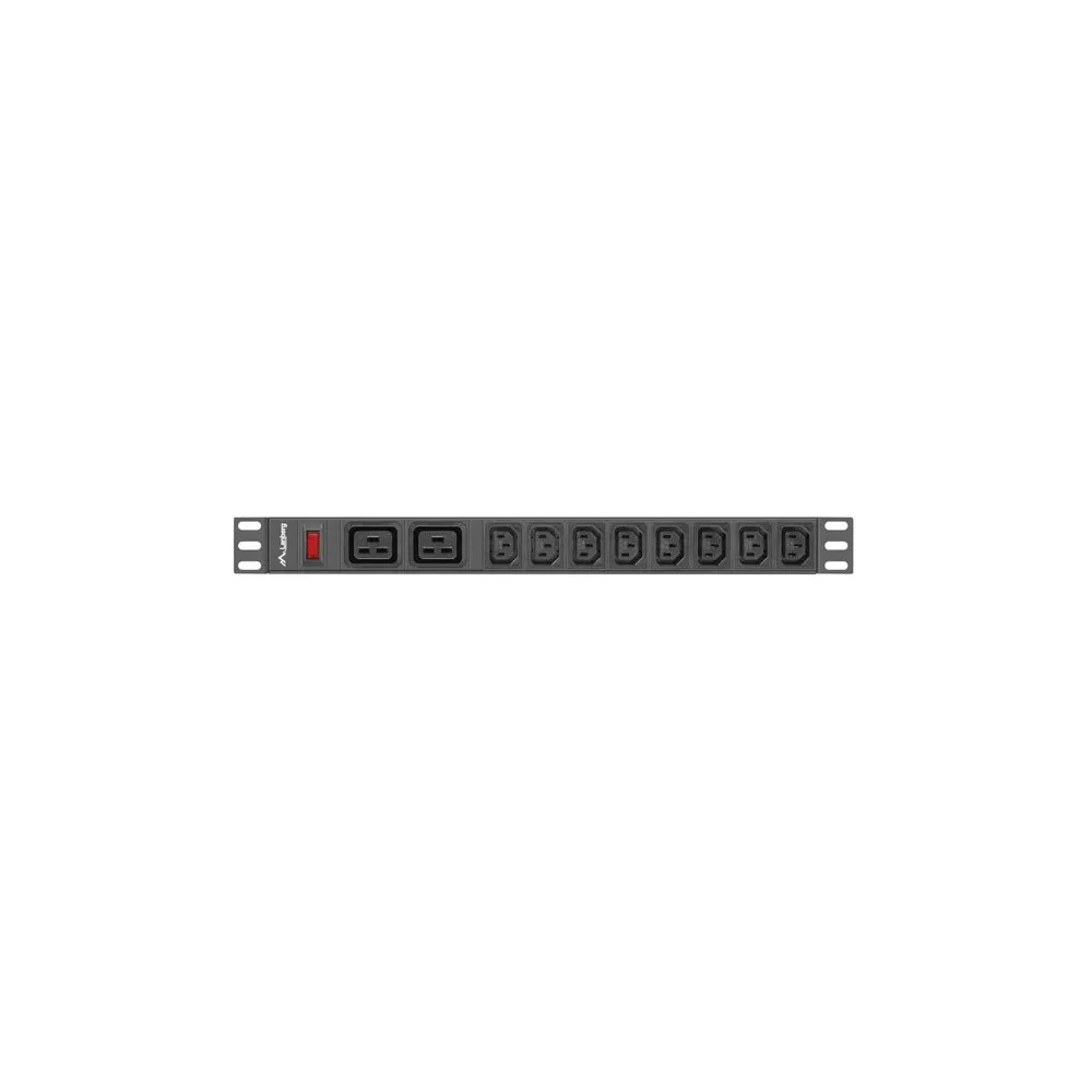 Listwa zasilająca Rack PDU Lanberg PDU-02I1908I-0200-C20-BK - 1U, 2x IEC C19, 8x IEC C13, przewód 2m IEC C20