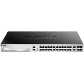 Switch zarządzalny D-Link DGS-3130-30PS/SI - 24x 100|1000Mbps RJ45, 2x 10GbE Rj45, 4x 10GbE SFP+, POE+