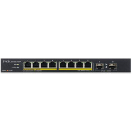 Switch niezarządzalny Zyxel GS1100-10HP-EU0102F - 8x 100|1000Mbps RJ45, 2x 1GbE SFP, POE 130W