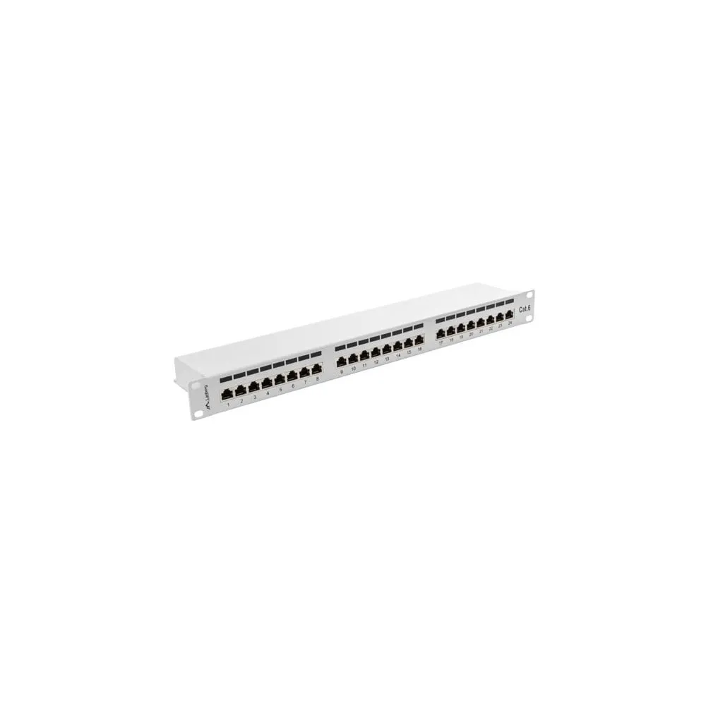 Patchpanel 19" Lanberg PPS6-1024-S - 24 ekranowane porty, 1U, KAT. 6, szary
