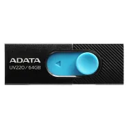 Pendrive ADATA UV220 64GB USB 2.0 AUV220-64G-RBKBL - Czarny, Niebieski