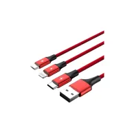 Kabel Unitek Cable 3-in-1 USB-C, microUSB, Lightning C4049RD - zdjęcie poglądowe 1