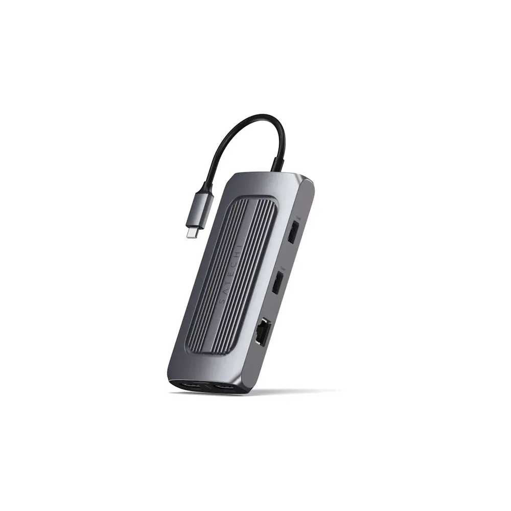 Replikator portów USB-C Multiport MX Adapter ST-UCMXAM - 2x USB-C, 2x USB-A, 2x HDMI, microSD i SD, Ethernet, Szary