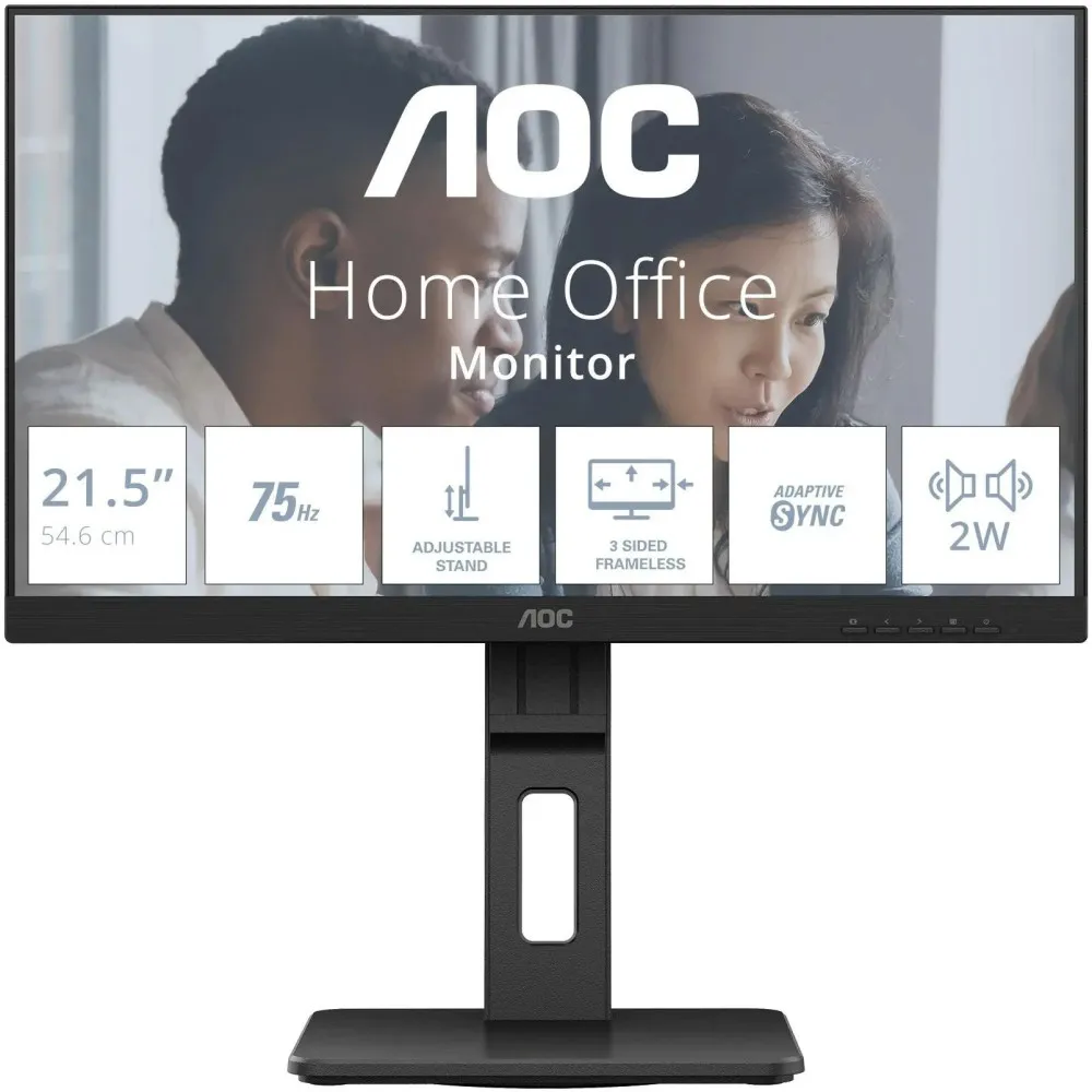 Monitor AOC 22E2UMF, 21,5", 1920x1080 (FHD), 75Hz, VA, HDR, 4 ms, pivot, Czarny | Sklep ITnes.pl, IT for BUSINESS