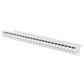 Patchpanel 19" Lanberg PPKS-1024-S - pusty, 24 porty, 1U, do modułów Keystone, szary