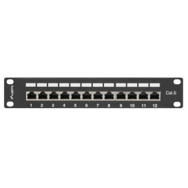 Patchpanel 10" Lanberg PPF6-9012-B - 12 portów, 1U, KAT.6, ekranowany, czarny