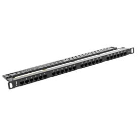 Patchpanel 19" Lanberg PPU6-0024-B - 24 porty, 0.5U, KAT. 6, czarny