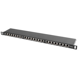 Patchpanel 19" Lanberg PPS6-0024-B - 24 porty, 0.5U, KAT. 6, ekranowany, czarny