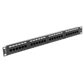 Patchpanel 19" Lanberg PPU6-1024-B - 24 porty, 1U, KAT.6, czarny