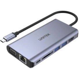 Stacja dokująca Unitek D1019B uHUB O8+ 8-in-1 USB-C - USB-C 3.1, HDMI, VGA, RJ45, SD, PD 100W