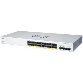 Switch zarządzalny Cisco CBS220-24P-4G-EU - 24x 100|1000Mbps, 4x 1Gbps SFP, POE+ 195W