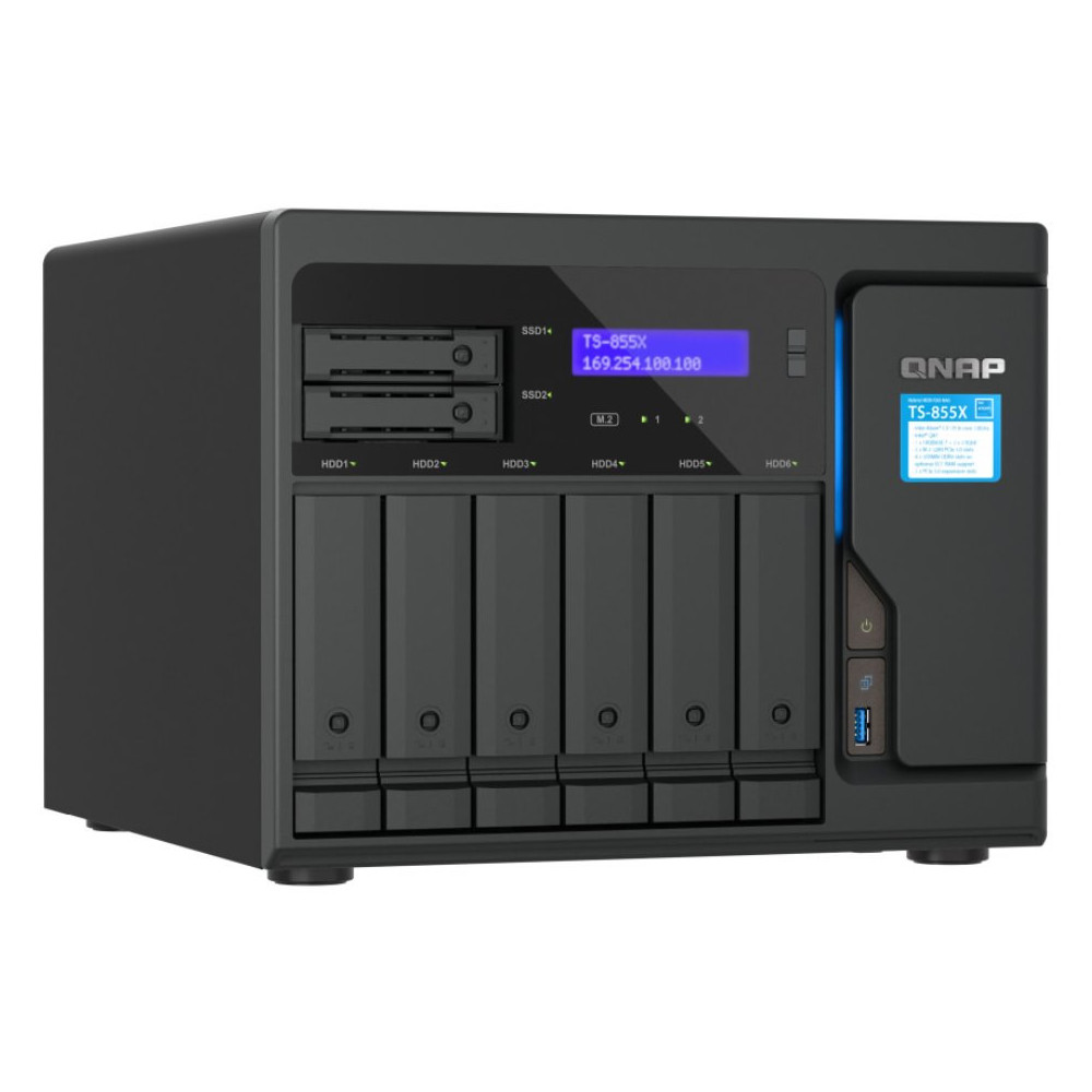 Serwer NAS QNAP Tower TS-855X-IW - Desktop/Intel Atom C5125/64 GB RAM/60 TB/8 wnęk/2 x M.2/hot-swap/3 lata Door-to-Door