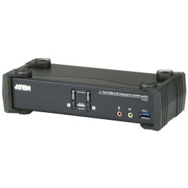 Przełącznik KVM ATEN CS1922-AT-G - kontrola 2 komputerów, wbudowany koncentrator USB 3.0, porty DisplayPort 4K