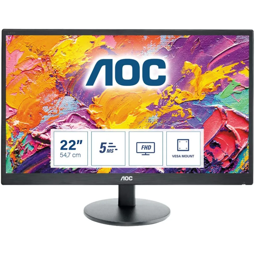 Monitor AOC e2270Swhn E2270SWHN, 21,5", 1920x1080 (FHD), 75Hz, TN, 5 ms, Czarny | Sklep ITnes.pl, IT for BUSINESS