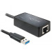 Zewnętrzna karta sieciowa LAN Delock 62121 USB-A do RJ-45 - 50 cm, USB 3.0, 10|100|1000 Mbps, Czarna
