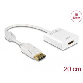 Adapter Delock 62608 DisplayPort 1.2 do HDMI - 4K 30 Hz, 20 cm, Biały