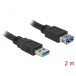 Przedłużacz USB-A 3.0 Delock 85056 - 2 m, Czarny