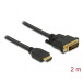 Kabel dwukierunkowy HDMI do DVI-D Delock 85654 - 2560x1600 60 Hz, 2 m, Czarny