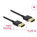 Kabel HDMI High Speed with Ethernet Delock 85117 - 4K 30 Hz, 25 cm, Czarny