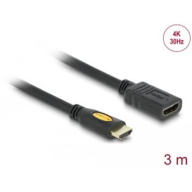 Przedłużacz HDMI Delock 83081 - 4k 30 Hz, 3 m, Czarny