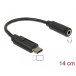 Adapter USB-C do Jack 3,5 mm Delock 65842 - 14 cm, Czarny