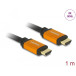 Kabel HDMI High Speed Delock 85727 - 8K 60 Hz, 1 m, Czarno-pomarańczowy