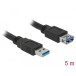 Przedłużacz USB-A 3.2 Gen 1 Delock 85058 - 5 m, Czarny