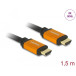 Kabel HDMI High Speed Delock 85728 - 8K 60Hz, 1,5 m, Czarno-pomarańczowy
