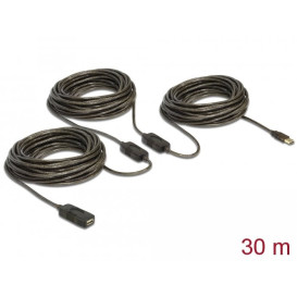 Przedłużacz aktywny USB 2.0 Delock 83453 - 30 m, Czarny