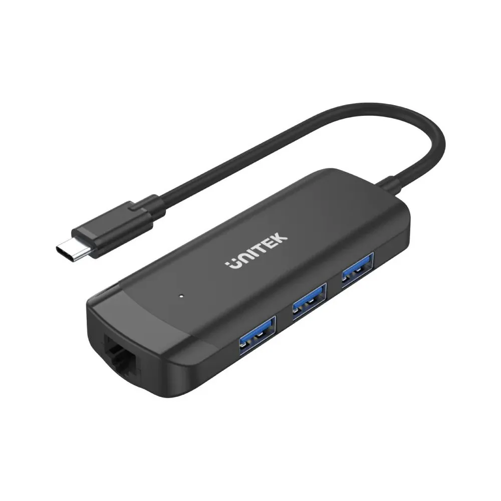 Hub Unitek uHUB Q4+ 4in1 H1110A USB-C - 3x USB-A 3.0, RJ-45