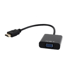 Adapter Gembird HDMI do VGA i Audio A-HDMI-VGA-03 - 15 cm, 1920x1080 60Hz, Czarny