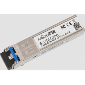 Moduł SFP MikroTik S-31DLC20D - jednomodowy, 1.25Gbps, długość fali 1320nm, zasięg 20km