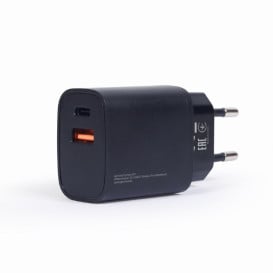 Ładowarka sieciowa Gembird 18W USB-A USB-C TA-UQC3-03 - Czarna