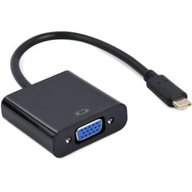 Adapter Gembird USB-C do VGA A-CM-VGAF-01 - 15 cm, 1920x1080 60Hz, Czarny