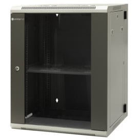 Szafa rack 19" 15U Emiter EM/AH6515 - 600 x 550 x 770mm, drzwi blacha-szkło, dwusekcyjna