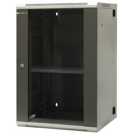 Szafa rack 19" 18U Emiter EM/AH6518 - 600 x 550 x 910mm, drzwi blacha-szkło, dwusekcyjna